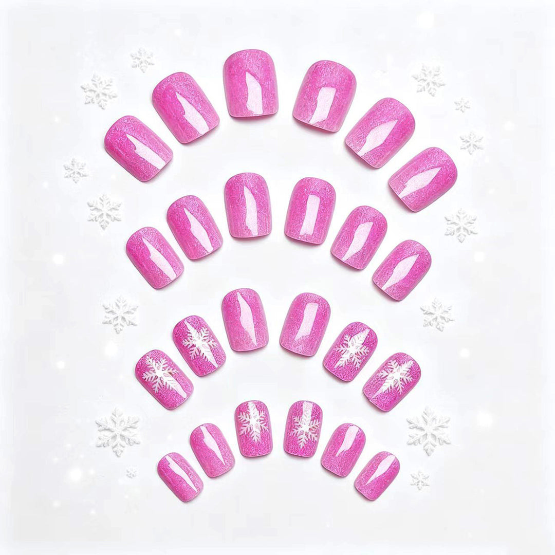 Creative Nail Art with Festive Snowflake Design Bowlift