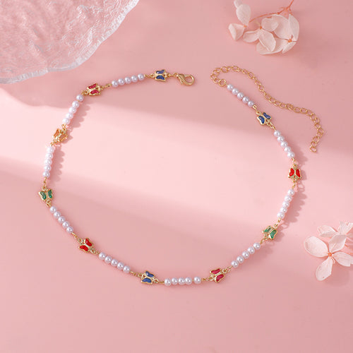 Decorative Pearl and Butterfly Eyewear Chain Bowlift