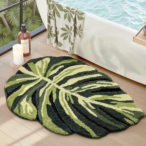 Monstera Leaf Shaped Area Rug Bowlift