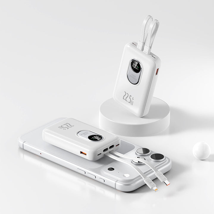 Power bank with fast charging function and integrated cable system Bowlift