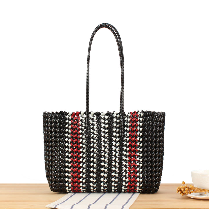 Tote bag made of sturdy woven material with stylish colored accents Bowlift