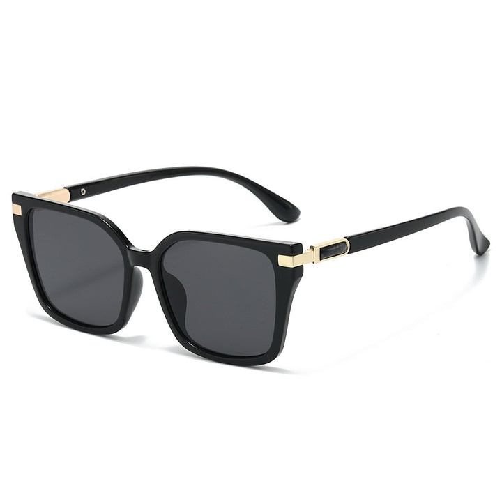 Oversized Square Frame Sunglasses with Gold Accents Bowlift