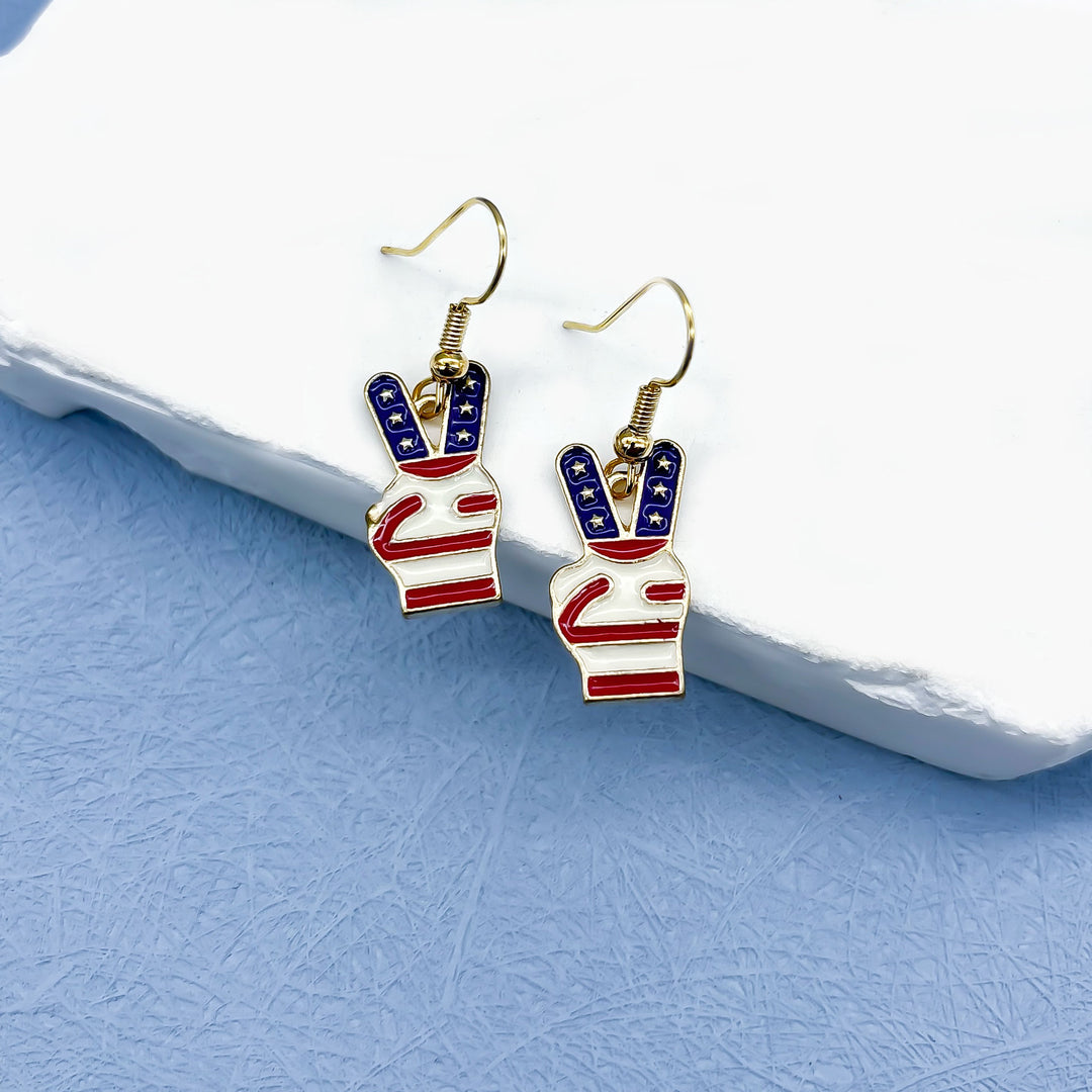 Women nan long layered tassel earrings made of mesh with stripe star pattern Bowlift