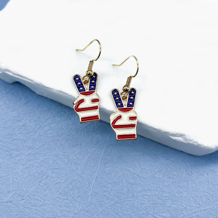 Women nan long layered tassel earrings made of mesh with stripe star pattern Bowlift