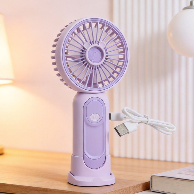 Unisex compact USB handheld fan with removable stand and quiet motor Bowlift