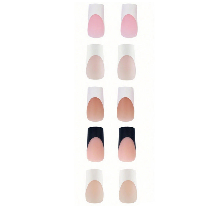 Modern French Tip Press-On Nails Bowlift