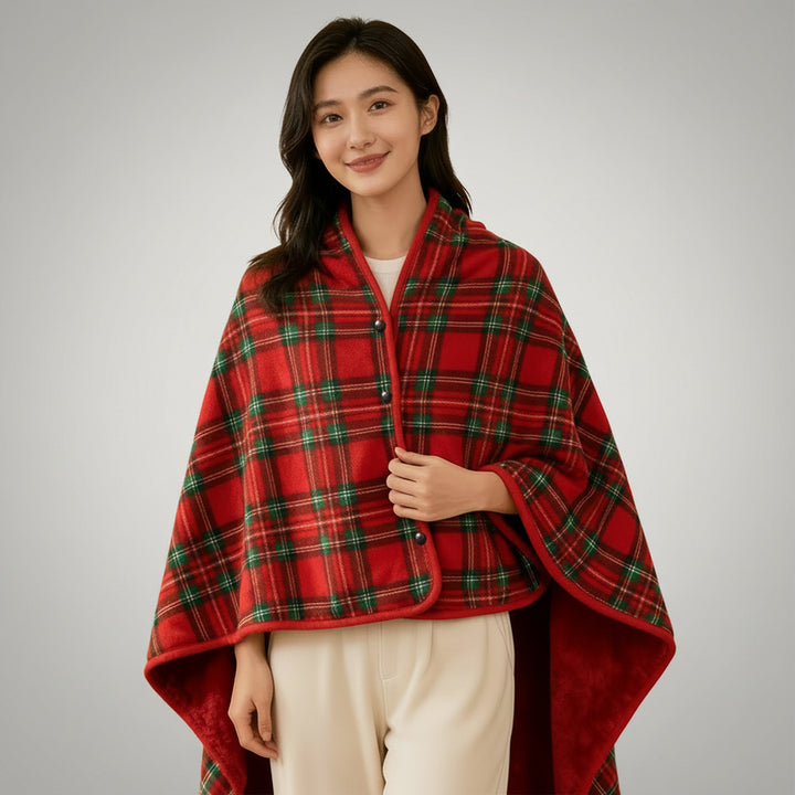 Ladies Cozy and Fashionable Blanket with Checkered Pattern Bowlift
