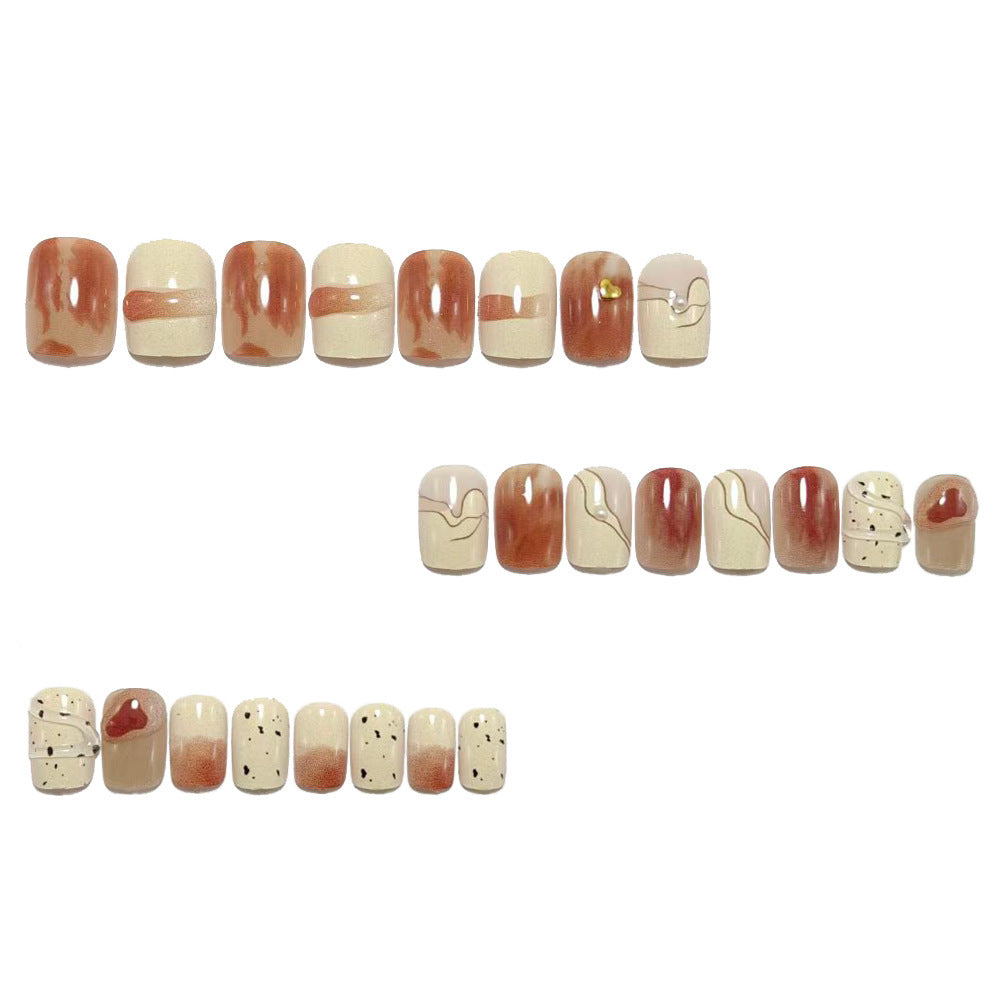 Artificial Nail Set with Elegant Marble Design Bowlift