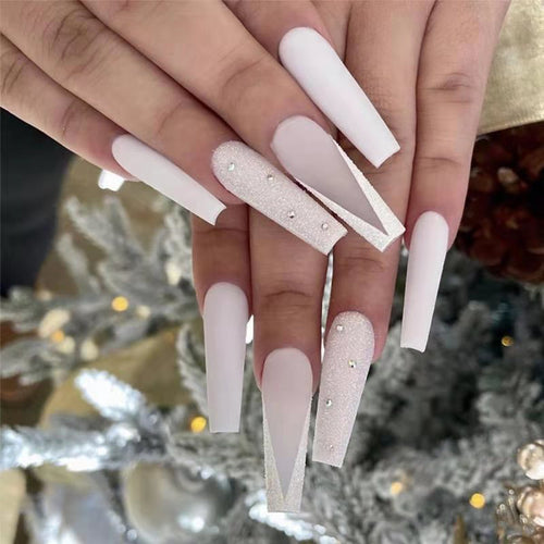 Premium Rhinestone-Embellished Stiletto Press-On Nails Bowlift