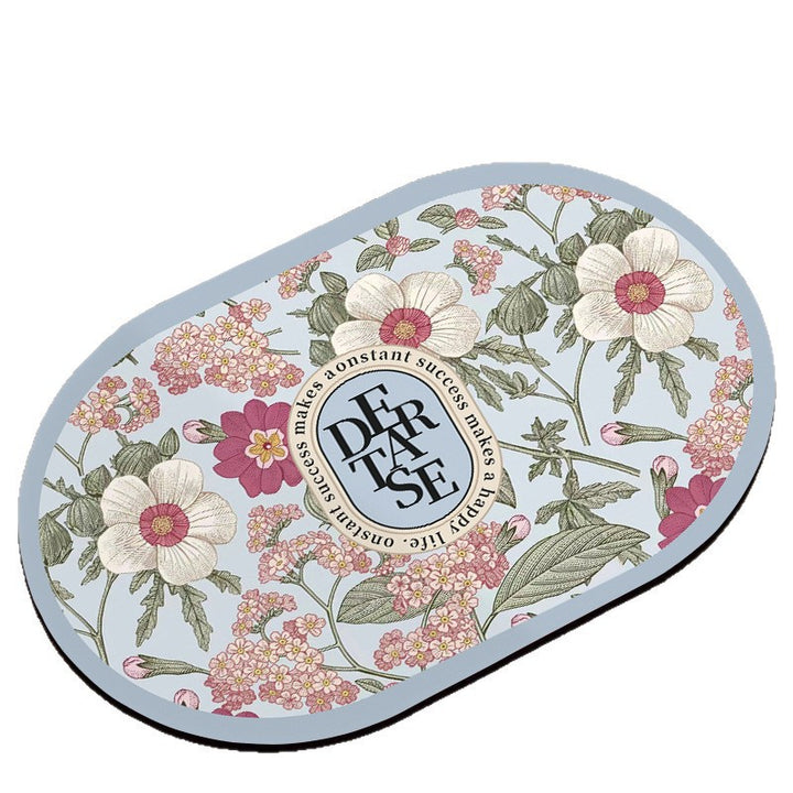 Oval Floral Bath Mat Bowlift