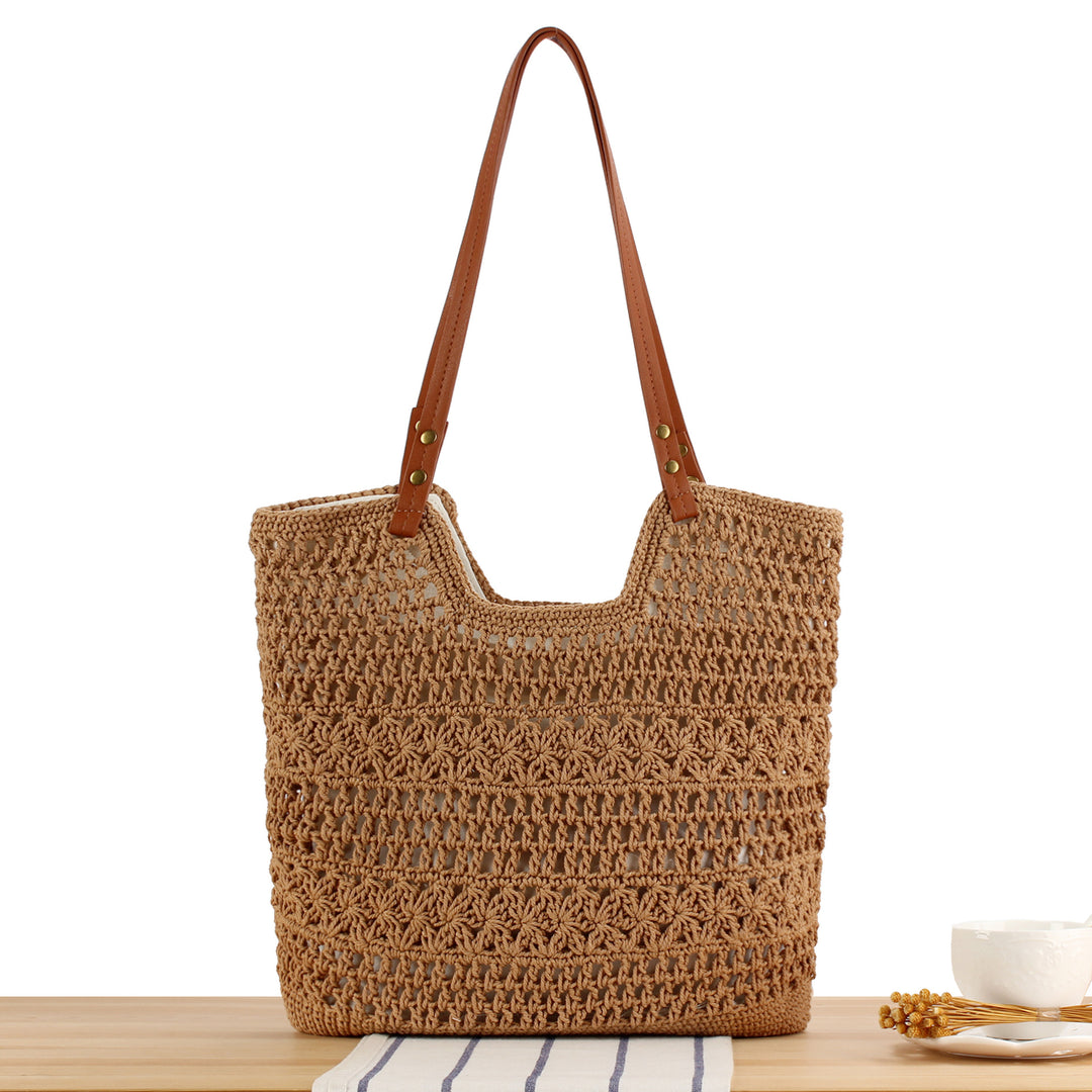 Handbag Made of Braided Macrame with Sturdy Leather Straps Bowlift