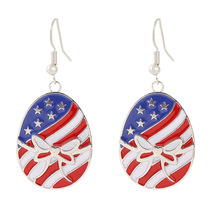 Women nan enamel horseshoe earrings with star motif and fishhook closure Bowlift