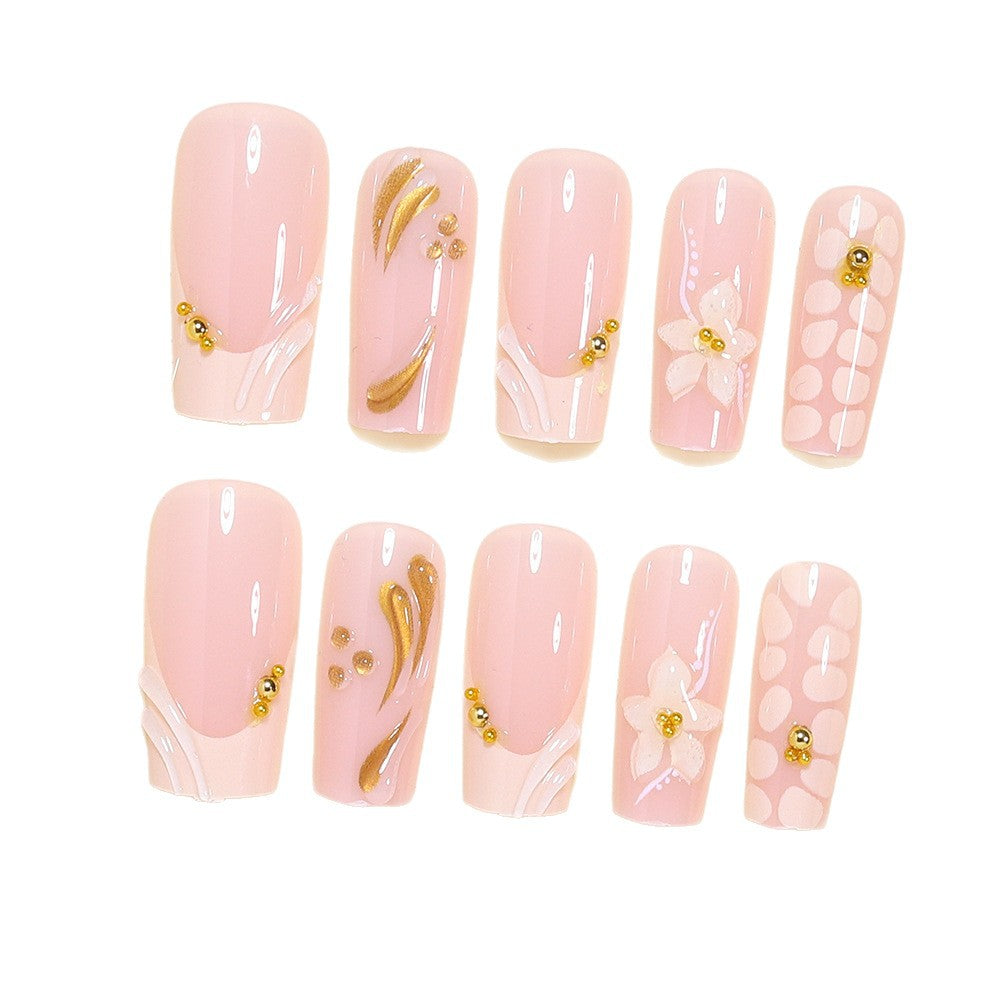 Decorative 3D Floral Nail Art Tips Bowlift