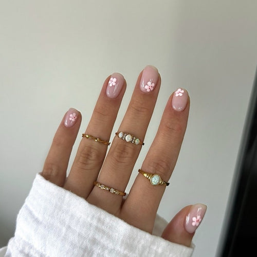 Floral Design Press-On Nail Extensions Bowlift
