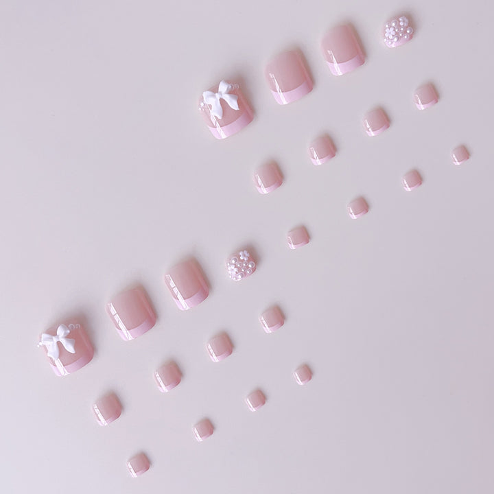 Nail art set with cute 3D bows and pearl embellishments Bowlift