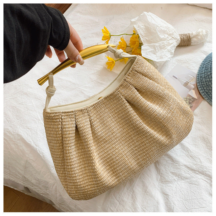 Handbag with Elegant Wooden Handle Bowlift