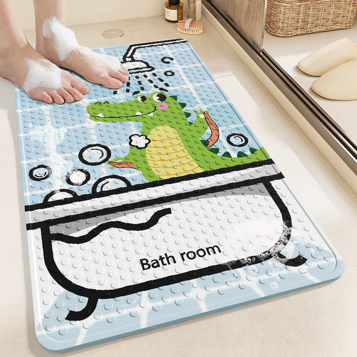 Cartoon-Themed Bath Mat Bowlift