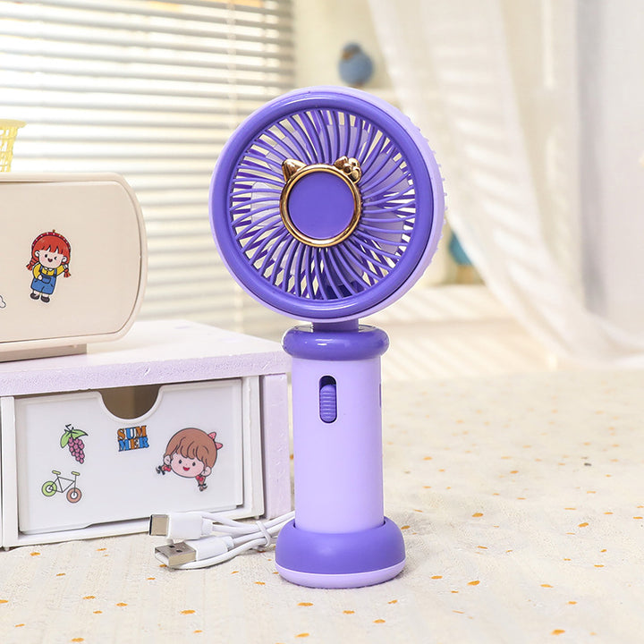 Women's Portable Hand Fan with Cute Animal Design Bowlift