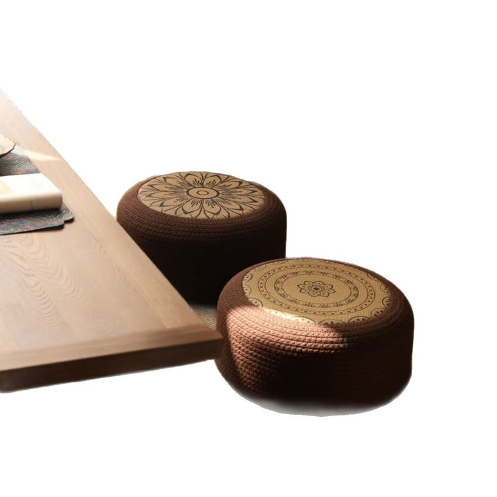 Decorative seating pouf with stylish floral design Bowlift