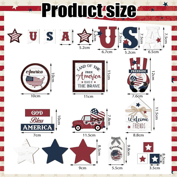 Unisex nan patriotic wood decor set for wall and door with versatile USA motifs Bowlift