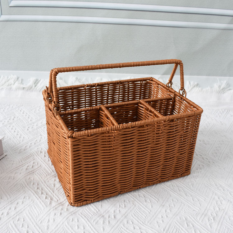 Versatile Woven Storage Organizer with Compartmentalized Design Bowlift