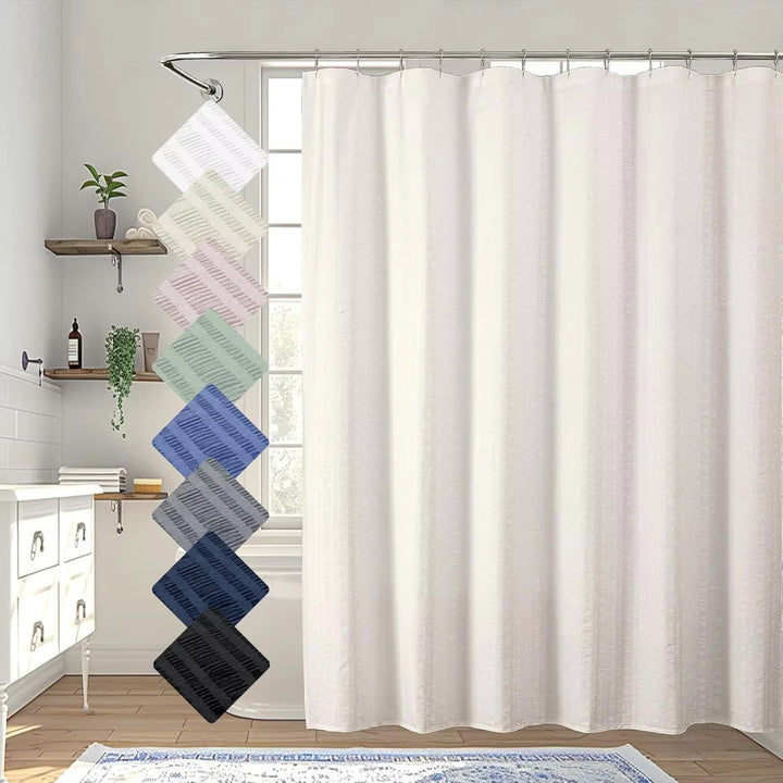 Premium Textured Shower Curtain Bowlift