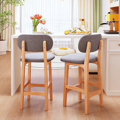 Height-adjustable Bar Stool with Backrest and Cushion Bowlift