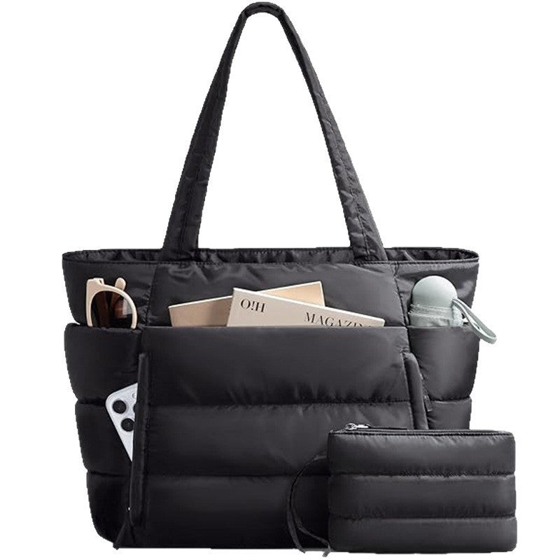 Fashionable everyday tote bag with multiple storage Bowlift