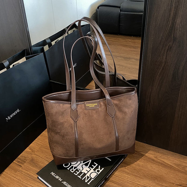 Spacious Suede Tote Bag Bowlift