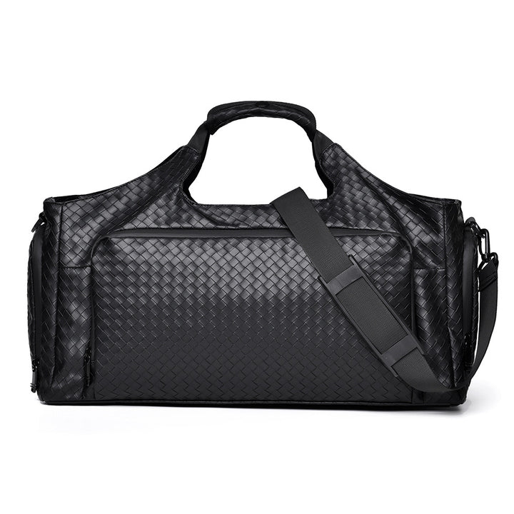 Woven Leather Travel Duffel Bag Bowlift