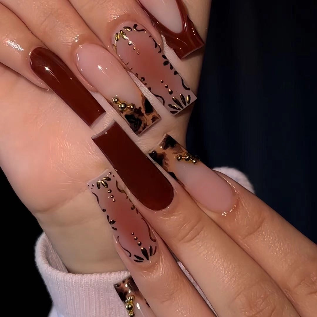 Artistic Long Press-On Nail Extensions Bowlift