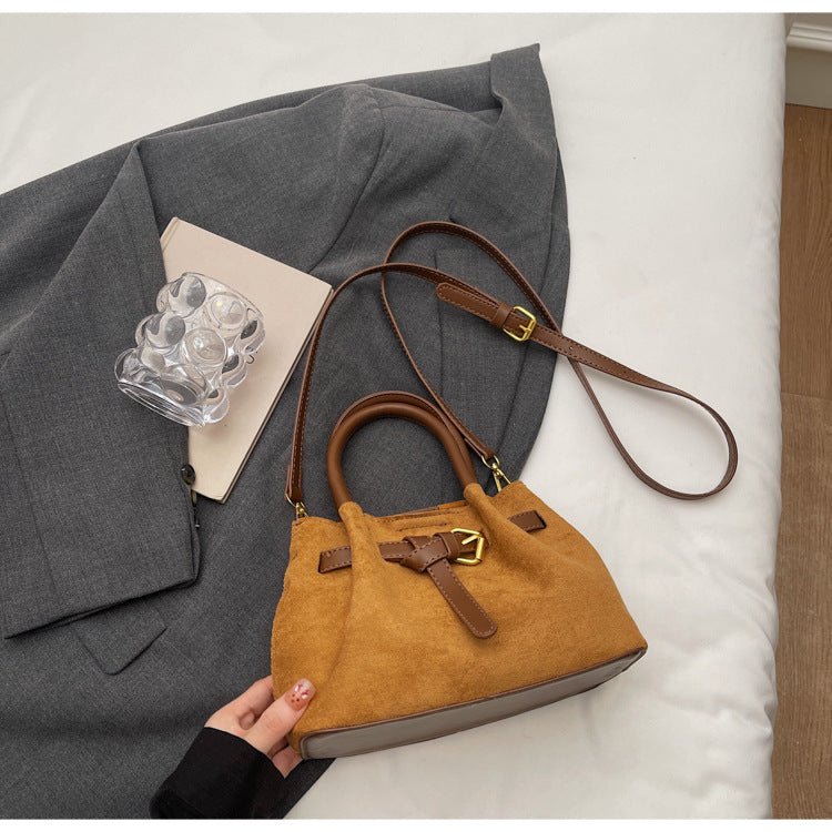 Elegant Suede Handheld Bag Bowlift