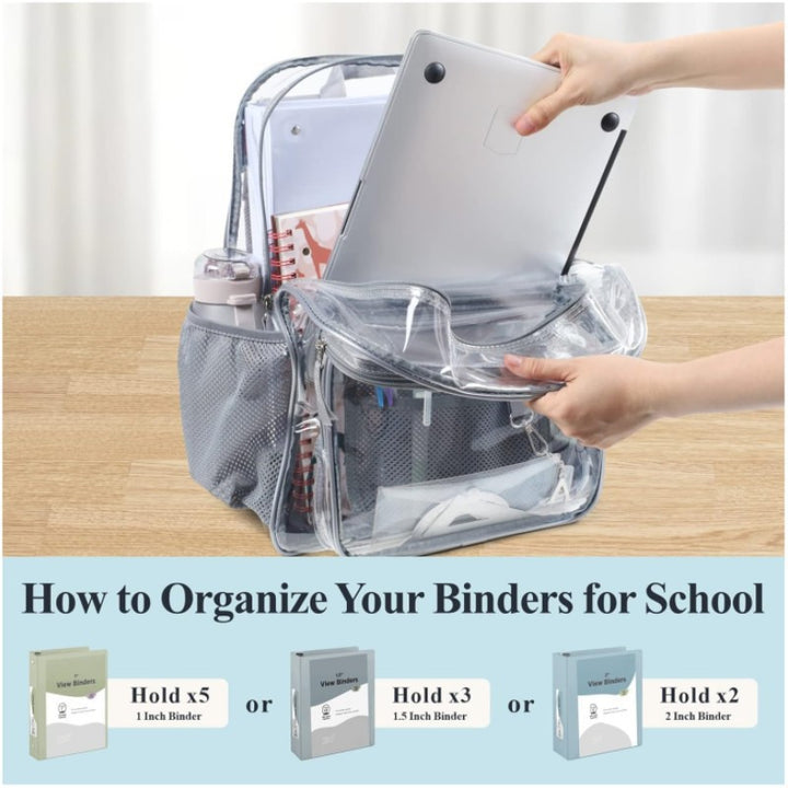 Transparent Backpack with Multiple Compartments Bowlift