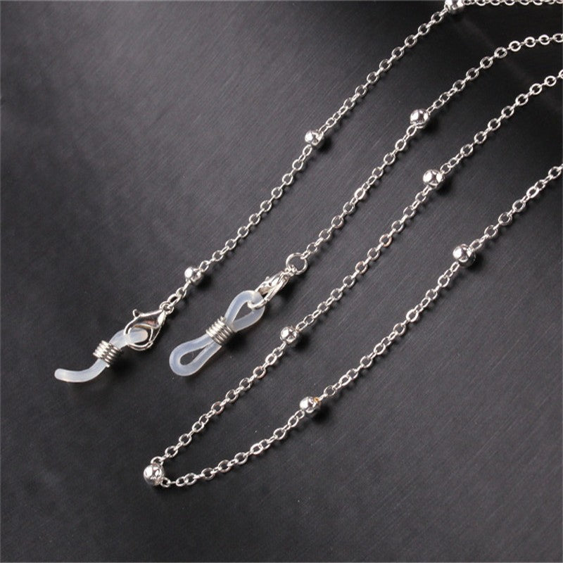 Silver Beaded Eyewear Chain Bowlift