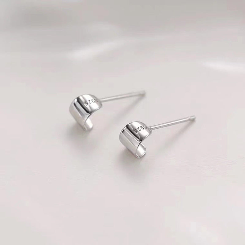 Delicate Silver Stud Earrings Bowlift