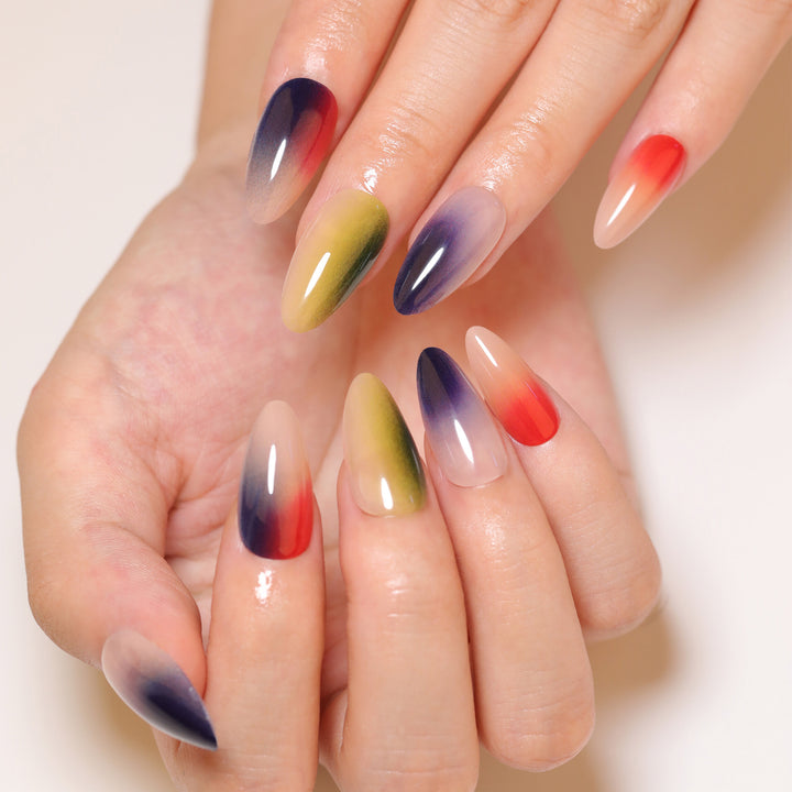 Artificial nail art with elegant gradient Bowlift