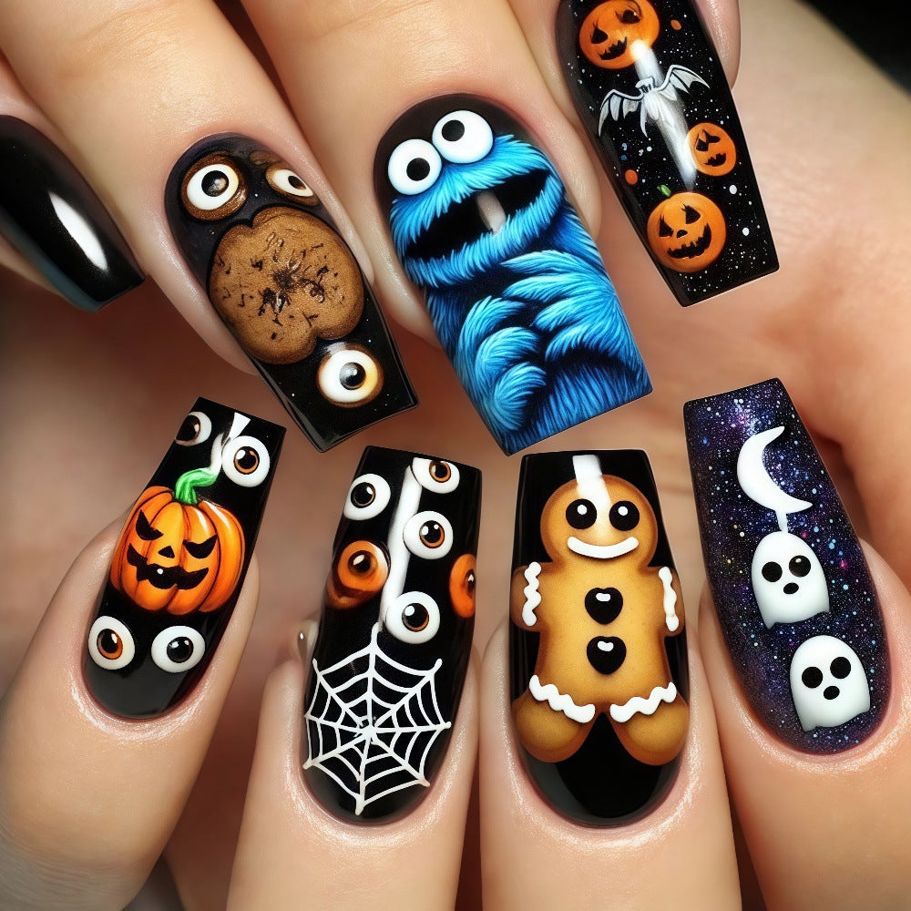 Creative Halloween-style art nails Bowlift