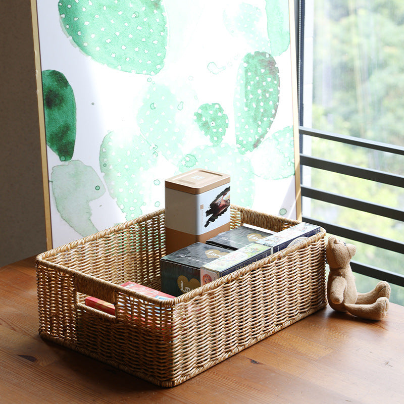 Rectangular Handwoven Storage Organizer Bowlift