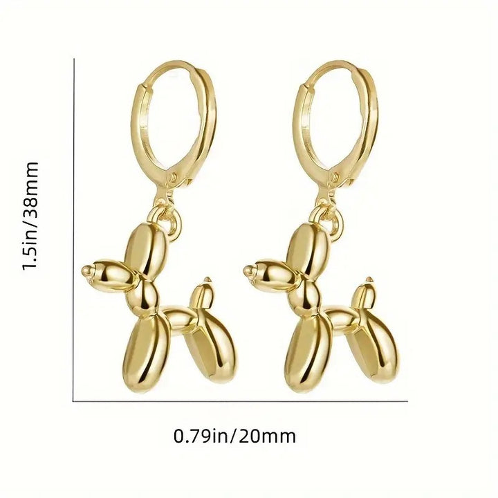Playful Dog Pet Earrings Made of High-Quality Metal Bowlift
