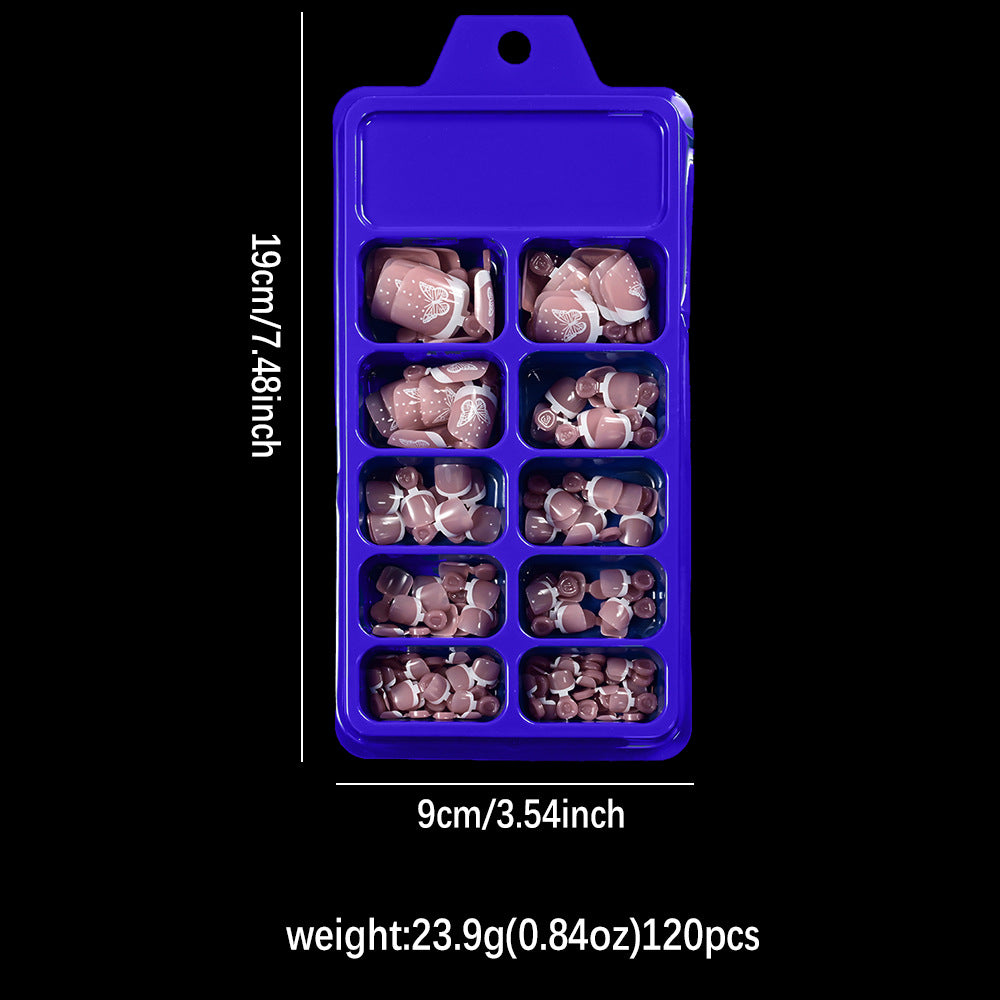 Floral Articulate Press-On Toenail Set Bowlift