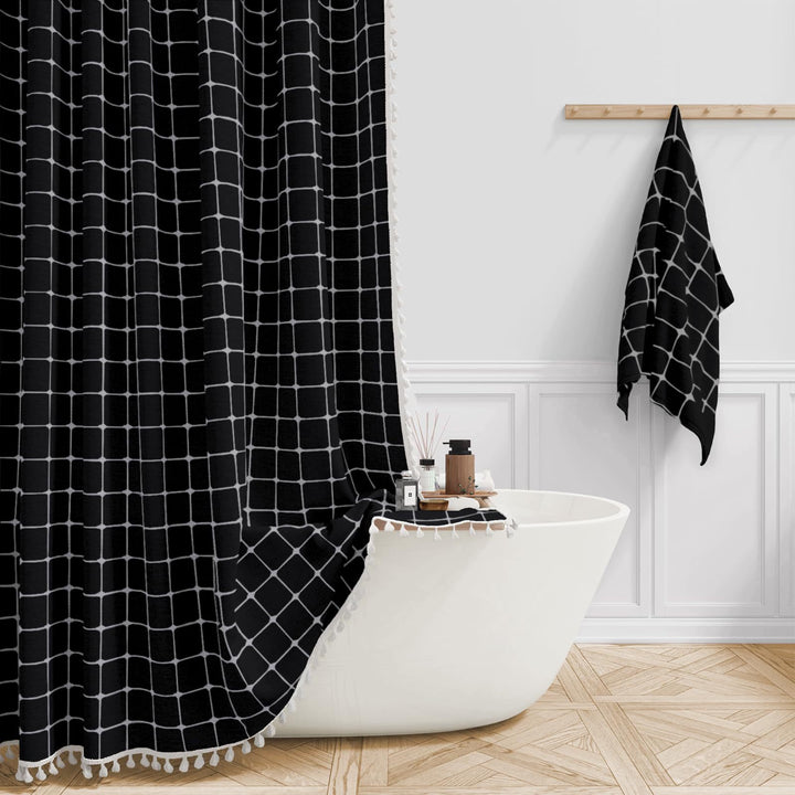 Premium Cotton Bathroom Shower Curtain Bowlift