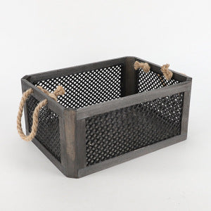 Practical storage basket made of wood