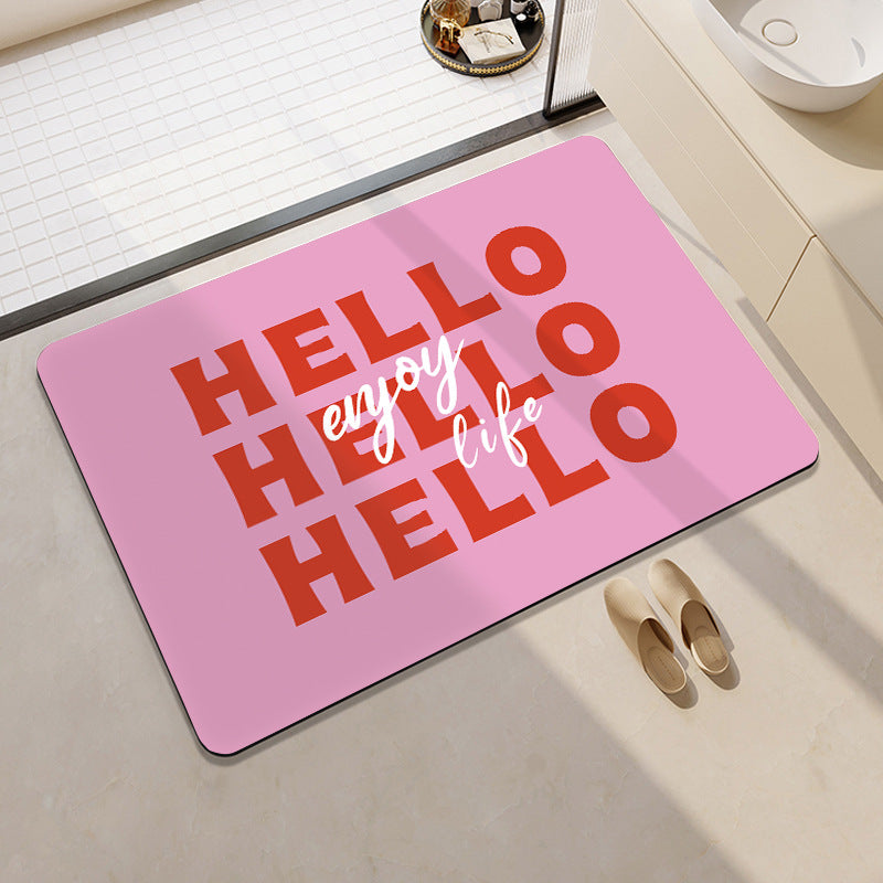 Cartoon Cat-Themed Bath Rug Bowlift