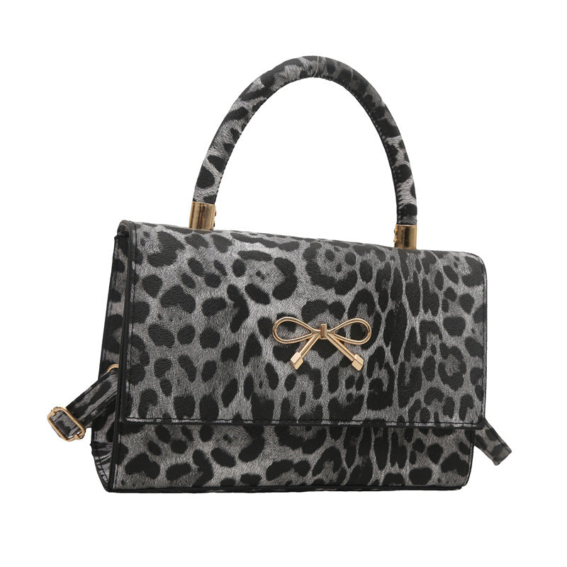 Stylish Animal Print Top Handle Handbag Bowlift