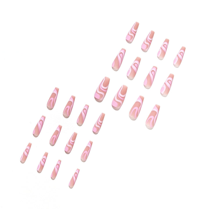 Artificial nail extensions with elegant wave design Bowlift