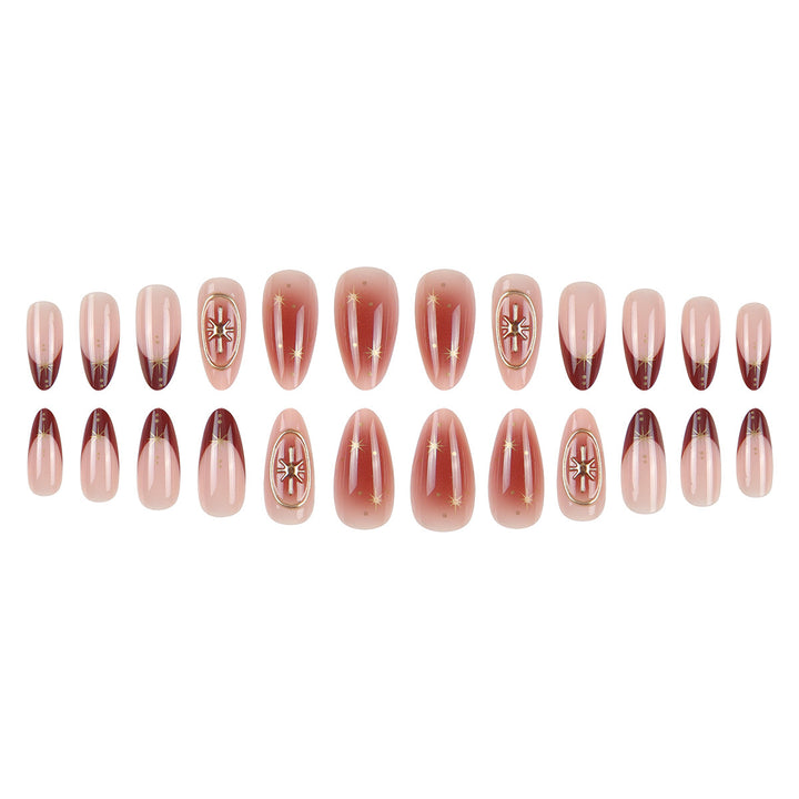 Glamorous Stiletto Press-On Nails with Artistic Designs Bowlift