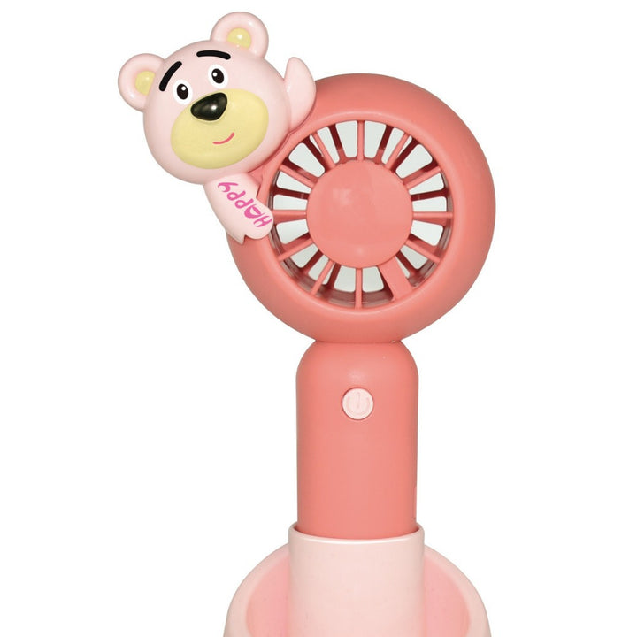 Unisex Portable Handheld Fan with Animal Design and LED Light Function Bowlift