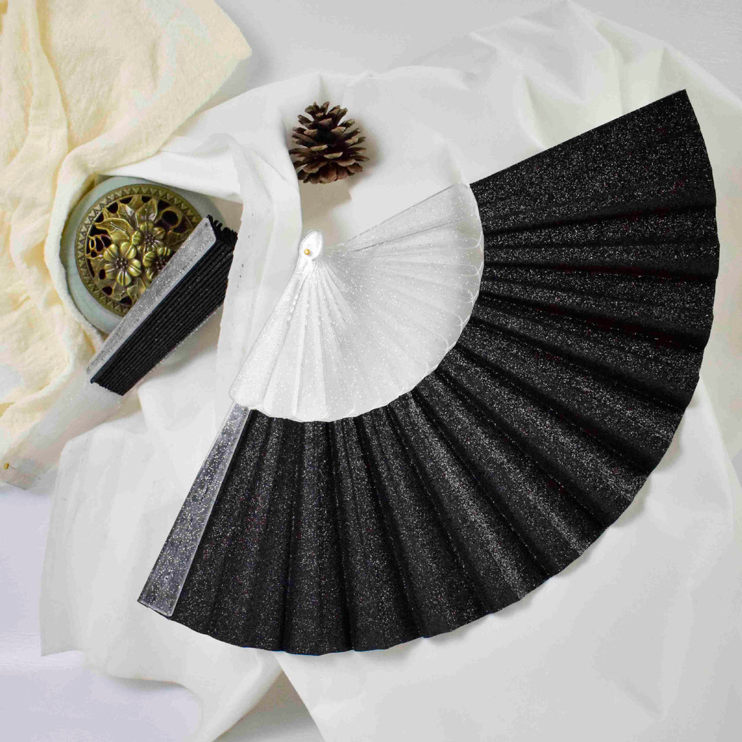 Women elegant glitter fan Bowlift