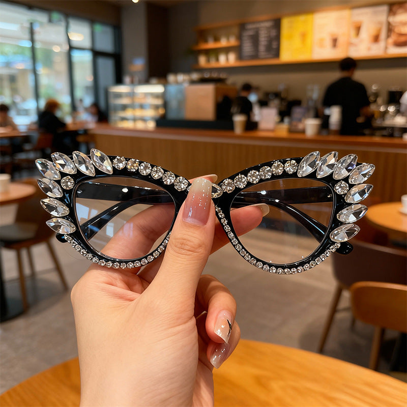Luxury Cat-Eye Rhinestone Sunglasses Bowlift