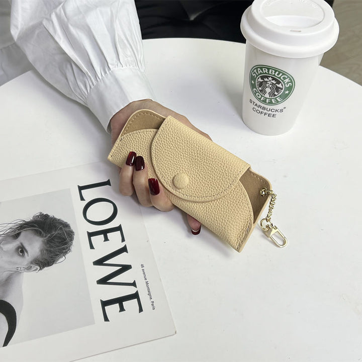 Textured Leather Zip Coin Purse Bowlift